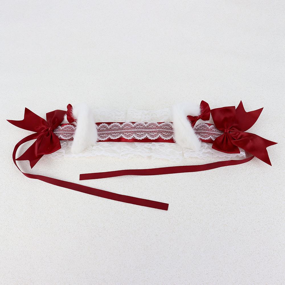 Original handmade cat ear headband Lolita Bowknot Cat Girl Headwear Hair Accessories Lo My daughter is cute KC Simulated cat