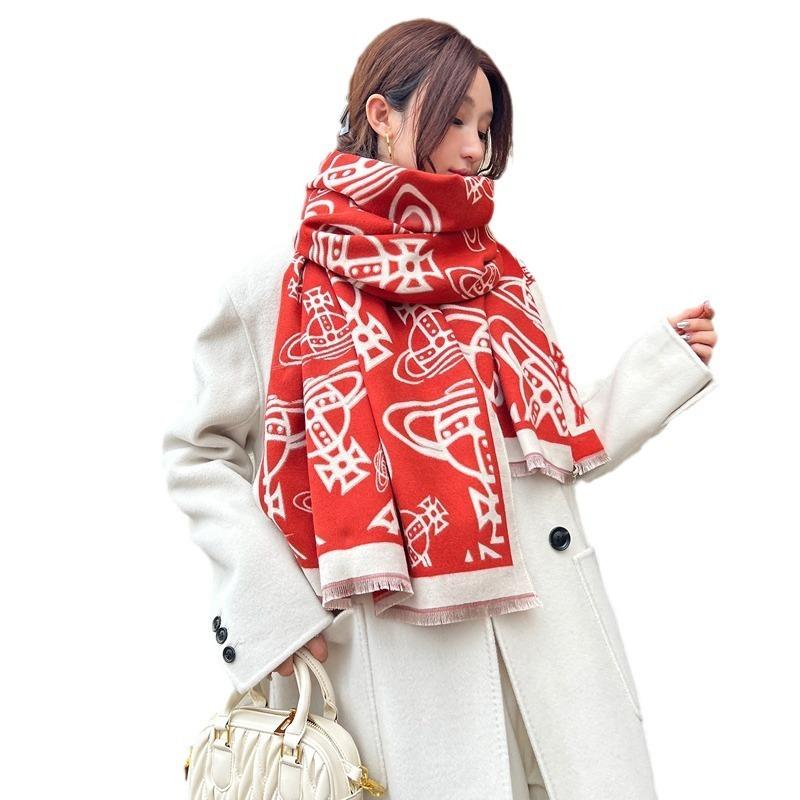 Shawl Thickened Warm Scarf Women's Winter Versatile Premium Neck Protection Scarf Dual-purpose Star Walk