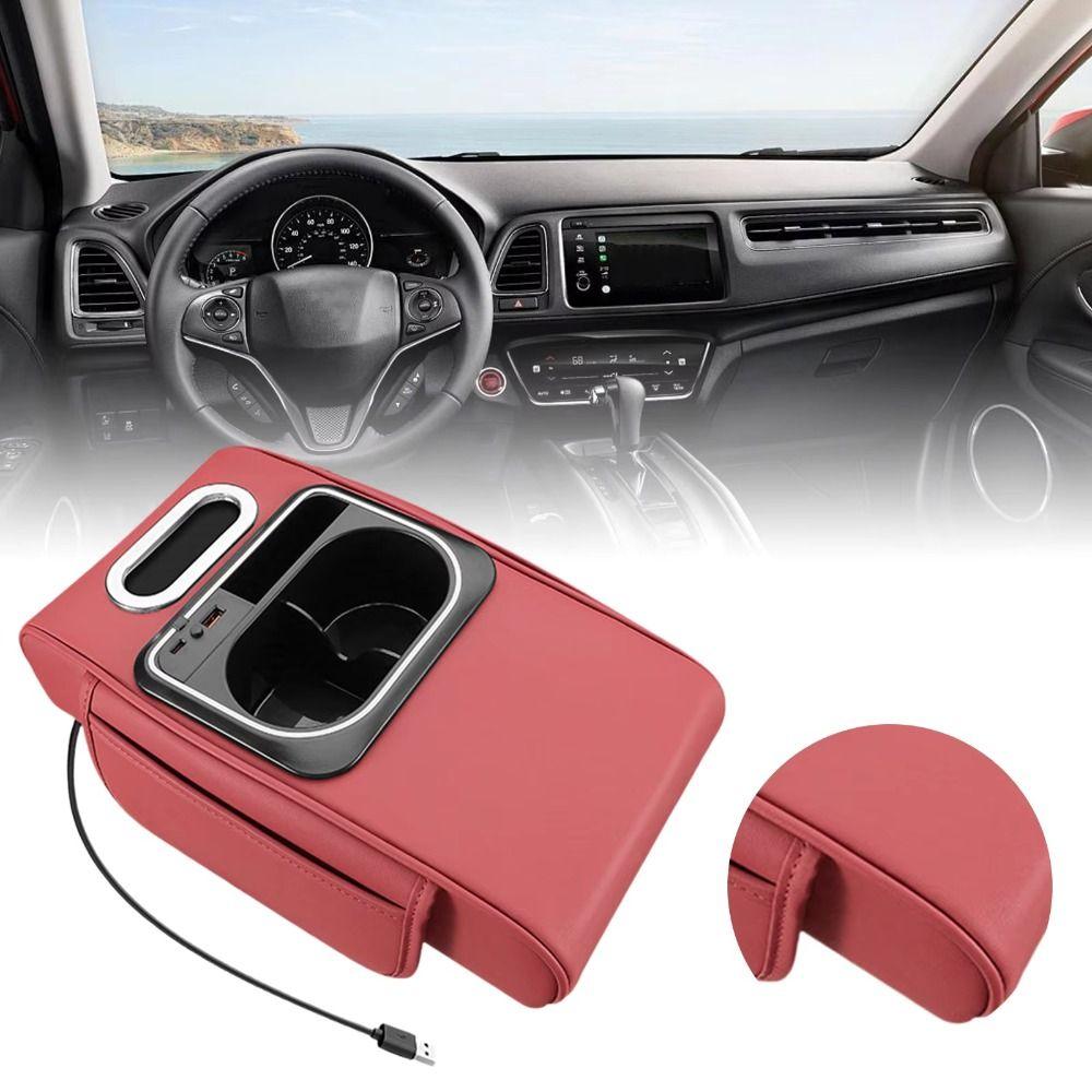 Heightening Pad Car Armrest Cushion With Storage Organizers Armrest Pad Car Interior
