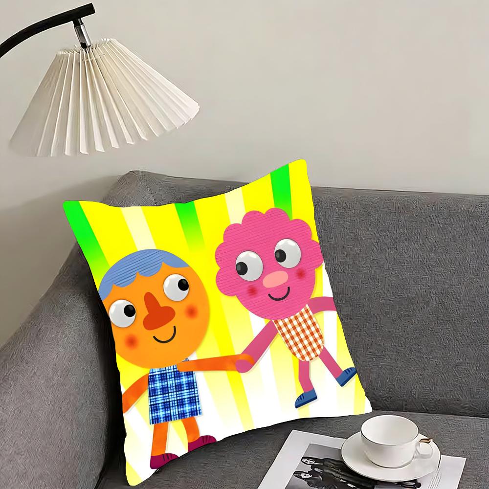 NNoodle PalsS Cartoon Cushion Cover Pillowcase Ultra Soft Skin Friendly Fabric Cloud Like Comfort Concealed Zipper
