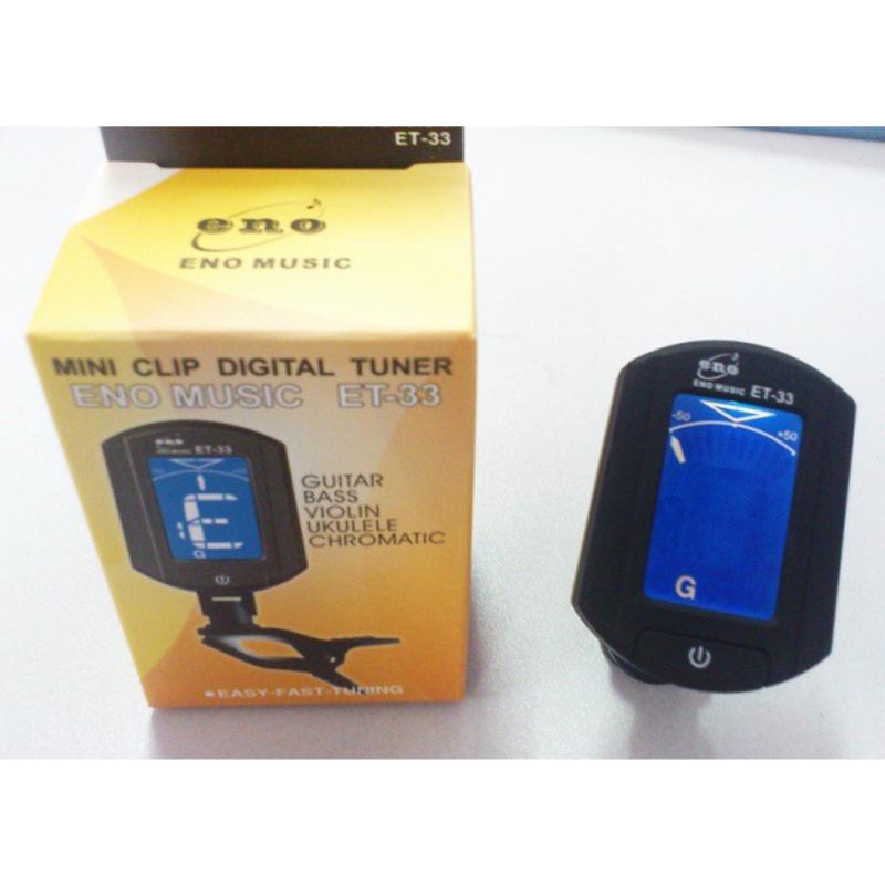 ENO ET-33 Мини-клипса для гитары тюнер Цифровой ЖК-дисплей Хроматическая гитара Бас Скрипка Гавайская гитара Хроматический бас