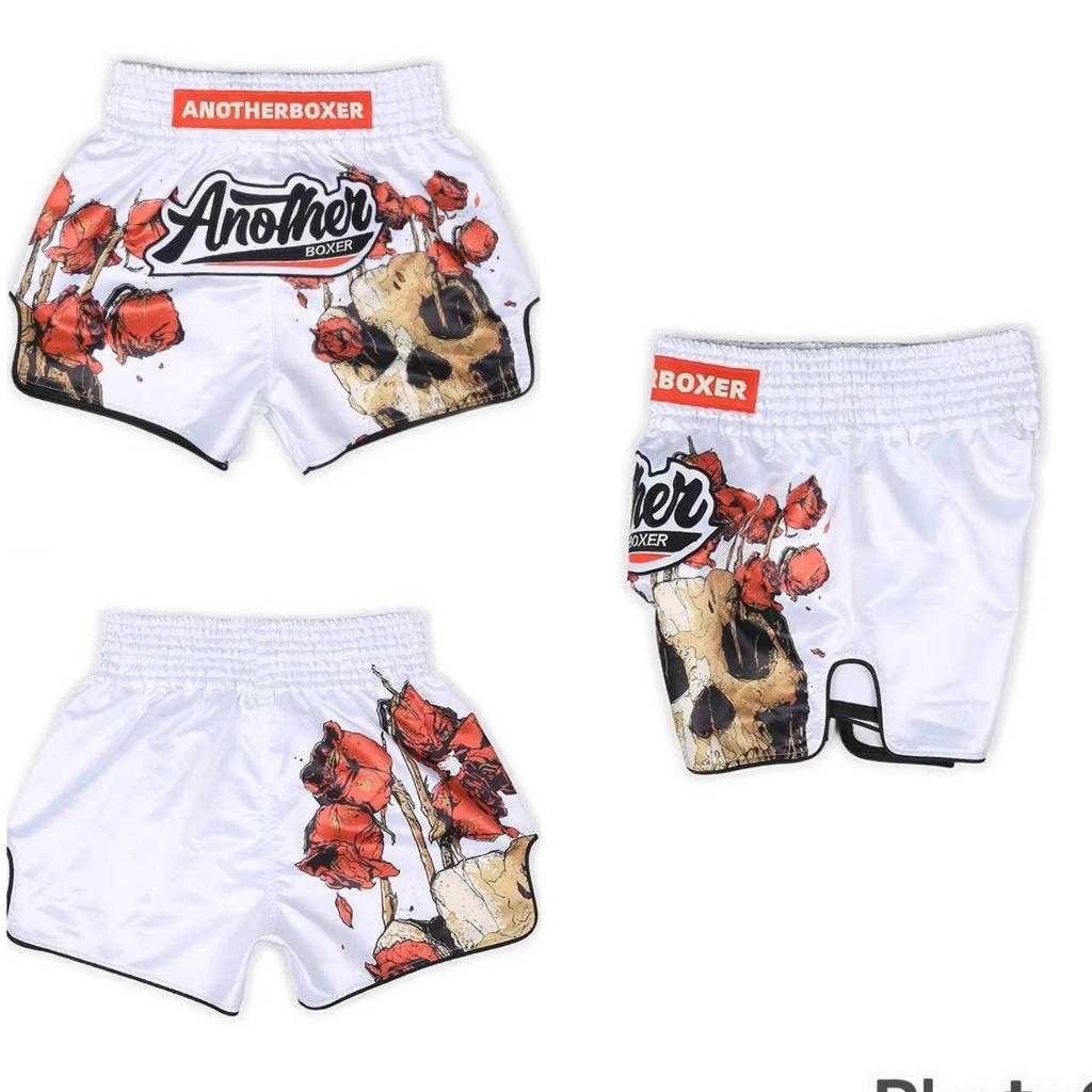 Skull Rose Flower Muay Thai MMA UFC Martial Arts Shorts Pants Kickboxing Boxing Fight Unisex Men Women Kid Quick Dry Print Elastic Polyester Training