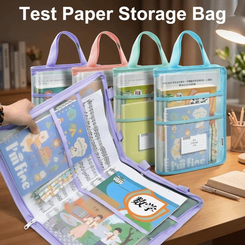 Visible Kids Document Bag A3 Large Zipper Mesh Bags Durable Stationery Organizer  Exam Papers