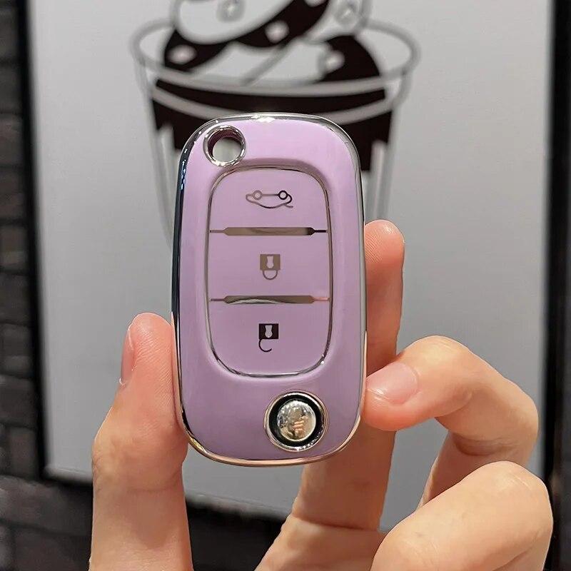 3 Buttons TPU Key Case Cover for LADA Vesta Granta XRay Kalina Priora Sedan Sport for Renault Fluence Clio Megane for Mercedes