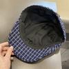 Ретро клетчатая кепка вперед осенне-зимняя универсальная для лица кепка с козырьком литературная уличная защита от износа берет художника