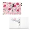 Kamiiso Sansho Kimono Beauty Iyo Washi Paper with Case (1 Piece) and 2-Piece Set, Double Cherry Blossom and Peony Designs, 17.5 X 14.5cm, Kaishi Set