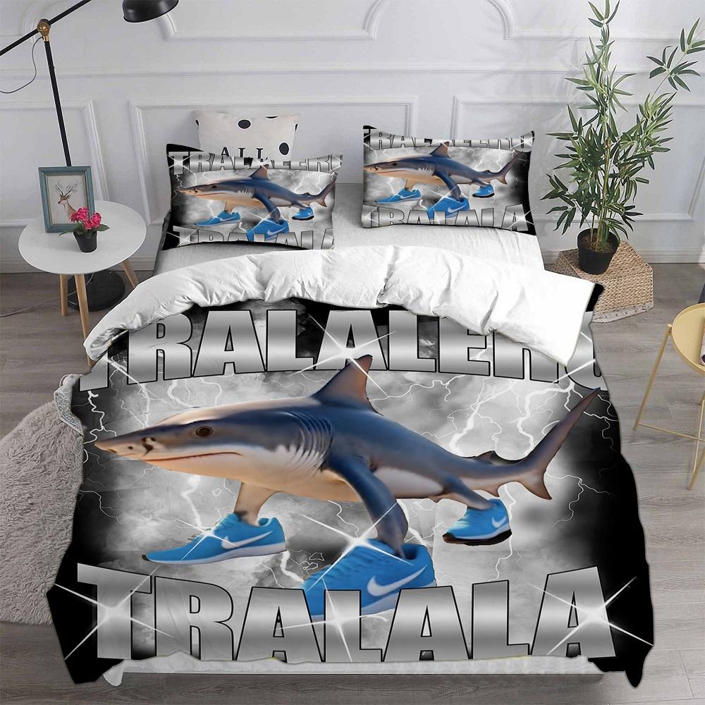 Ai Italian Brainrot Tung Tung Sahur Bedding Sets Comforter Quilt Bed Cover Duvet Cover Pillow Case 2-3 Pieces Sets Home Decor