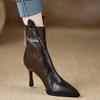 Сексуальные ботильоны на высоком каблуке с острым носком Женская обувь Дизайнерские 2025 Зимние Элегантные ботинки челси Вечернее платье Женские туфли