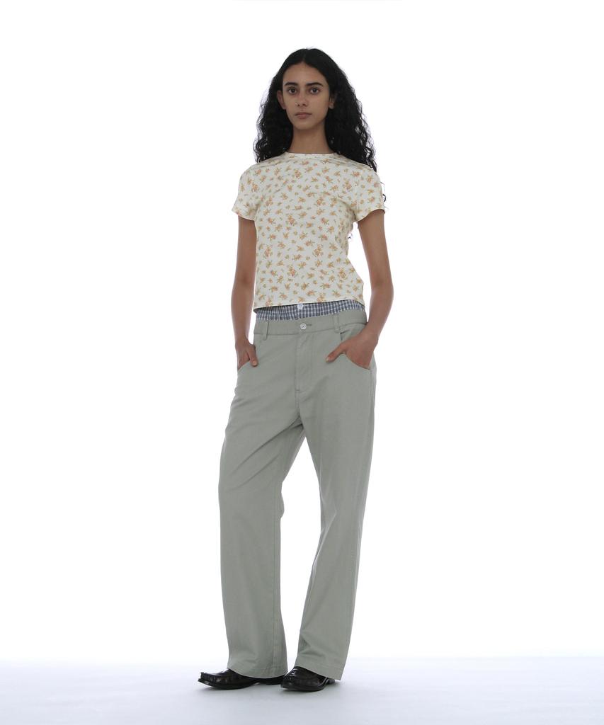 PARTIMENTO WOMEN Double Waist Chino Pants_Stone