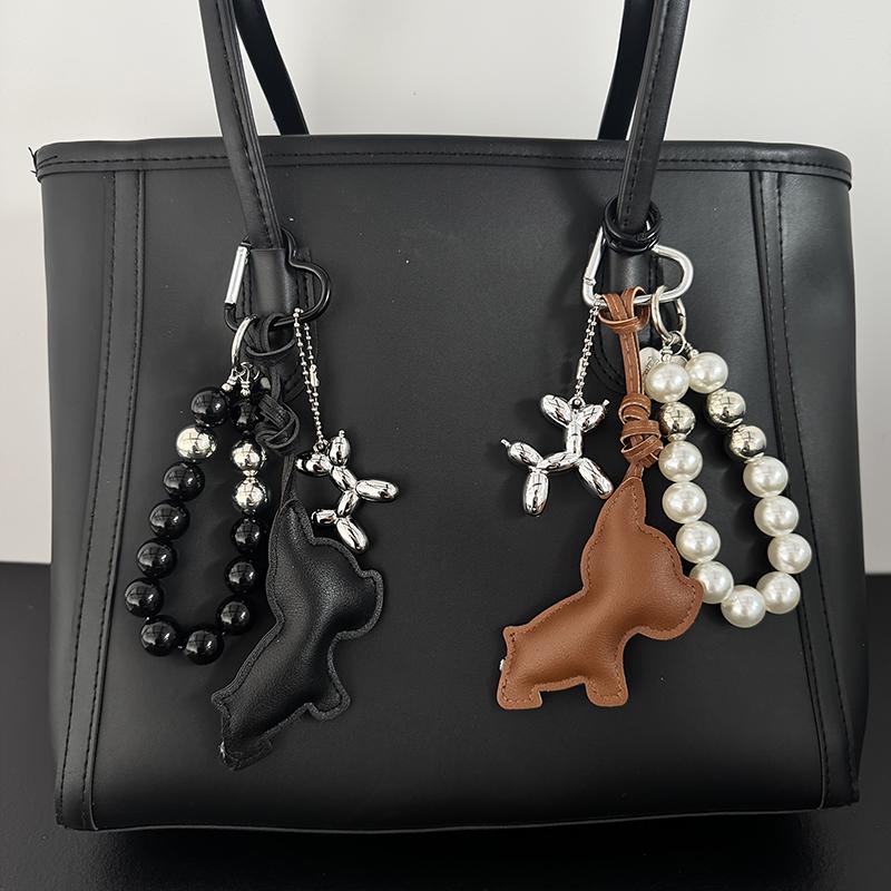 Bag Charm Leather Bulldog Versatile Backpack Decoration Accessories Exquisite Pendants Fashionable and Interesting Charm Gifts