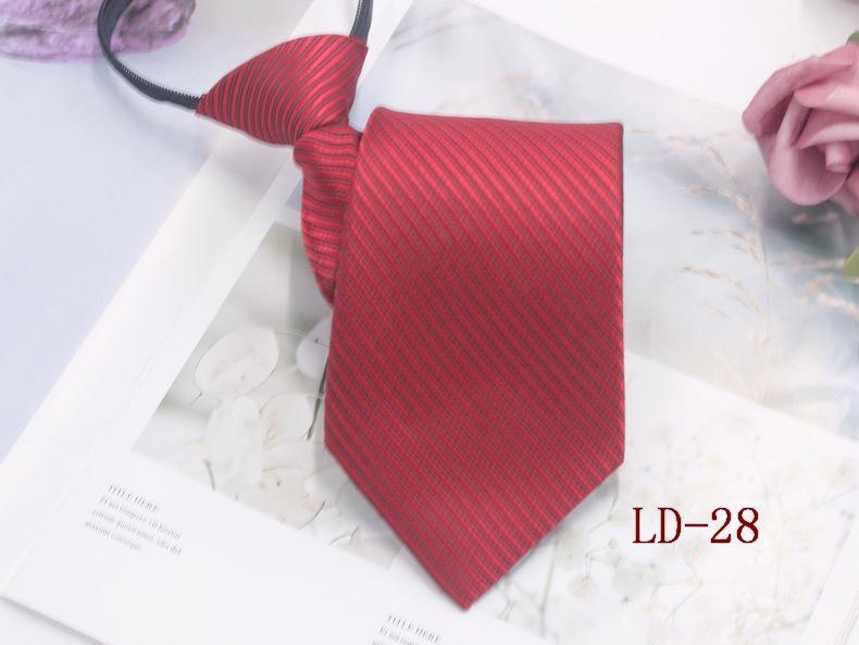 Мужской деловой галстук-молния, 8 см, в красную и черную полоску