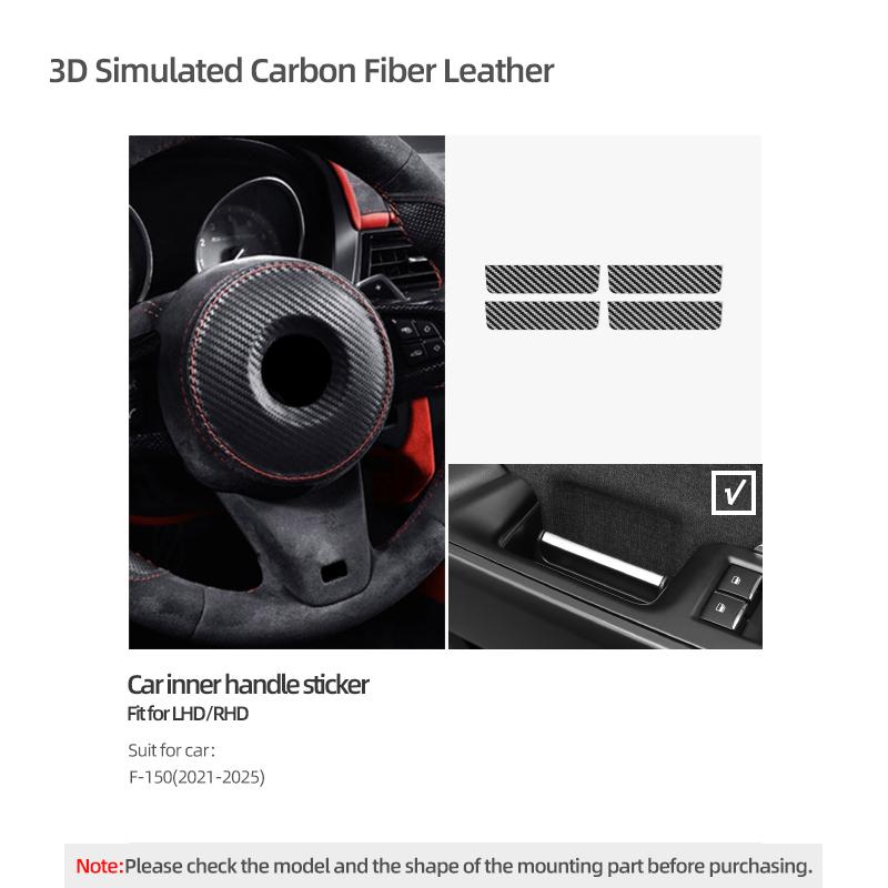 Made of Alcantara Betterhumz For Ford F-150 SVT Raptor -2025 Car Inner Door Handel Trim Stickers Decor Interior Accessories