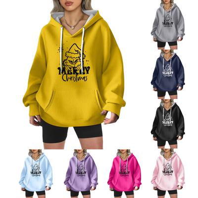 Женская модная повседневная толстовка с длинными рукавами и принтом рождественского ангела