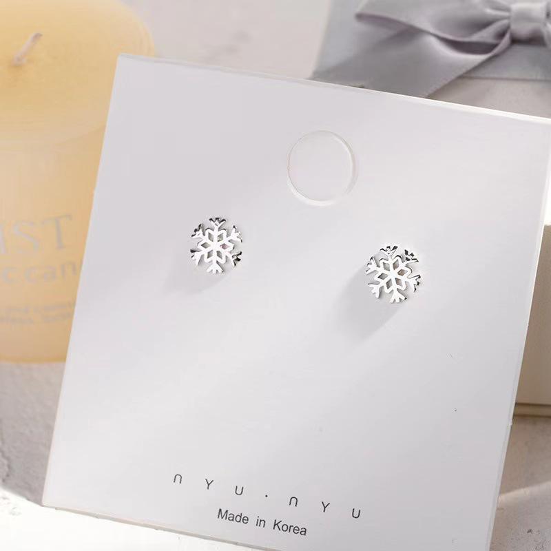 Стильные серьги-снежинки для женщин - Элегантный дизайн ледяного цветка, Компактный рождественский подарок, Модный аксессуар в корейском стиле