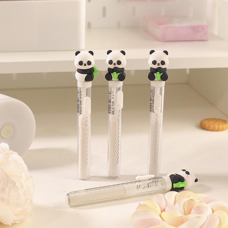 Cute Panda Eraser Cartoon Panda Telescopic Pencil Eraser School Student Stationery Children Funny Erasers
