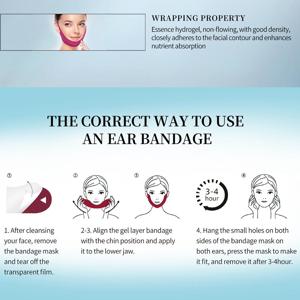 5-Piece V-Lift Face Mask Set - Overnight Collagen Mask with Neck & Chin Support