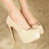 Женские туфли-лодочки на высоком каблуке 15 см, туфли-лодочки на платформе 5 см для ночного клуба, женские свадебные туфли на шпильке, большие размеры, массивные туфли персикового цвета