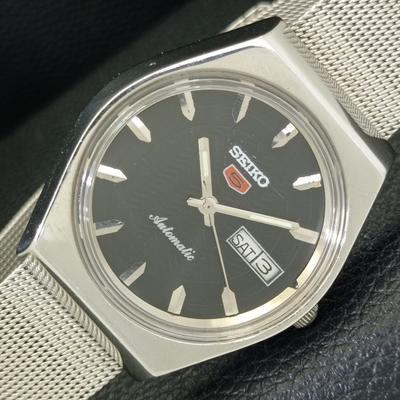 ВИНТАЖНЫЕ МУЖСКИЕ ЧАСЫ SEIKO 5 AUTOMATIC 6309A ЯПОНИЯ С ЧЕРНЫМ ЦВЕТОМ ЦИФЕРБЛАТА a701616-5