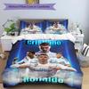 3pcs Soccer 7 (3) Design Cover Set - HD Printed Bedding with 1 Cover and 2 Pillowcases - Perfect for Home and Dorm Decor
