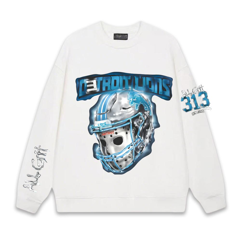EMINEM X LIONS ALL GRIT Лонгслив 2026 Новый американский рэпер Eminem Как на официальном сайте Осень/Зима Высококачественная толстовка