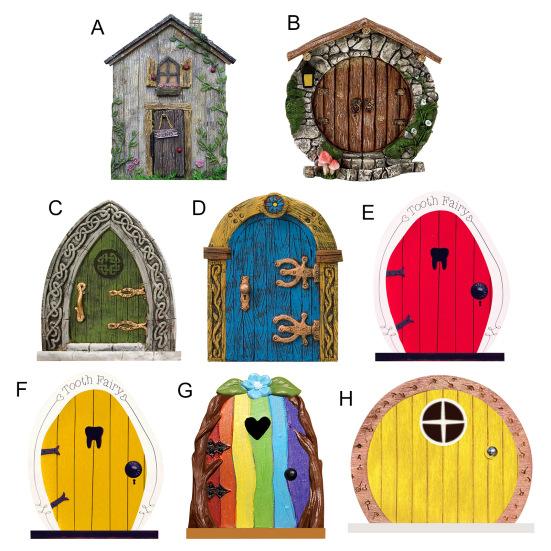 Деревянные сказочные ворота, садовые сказочные двери, миниатюрные аксессуары, гладкие края, реалистичное миниатюрное украшение для сказочной двери