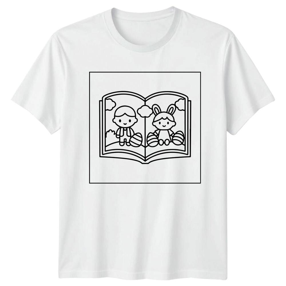 Easter Storybook Boy Bunny Eggs Holiday Unisexs TShirt Unisexs Tee Top