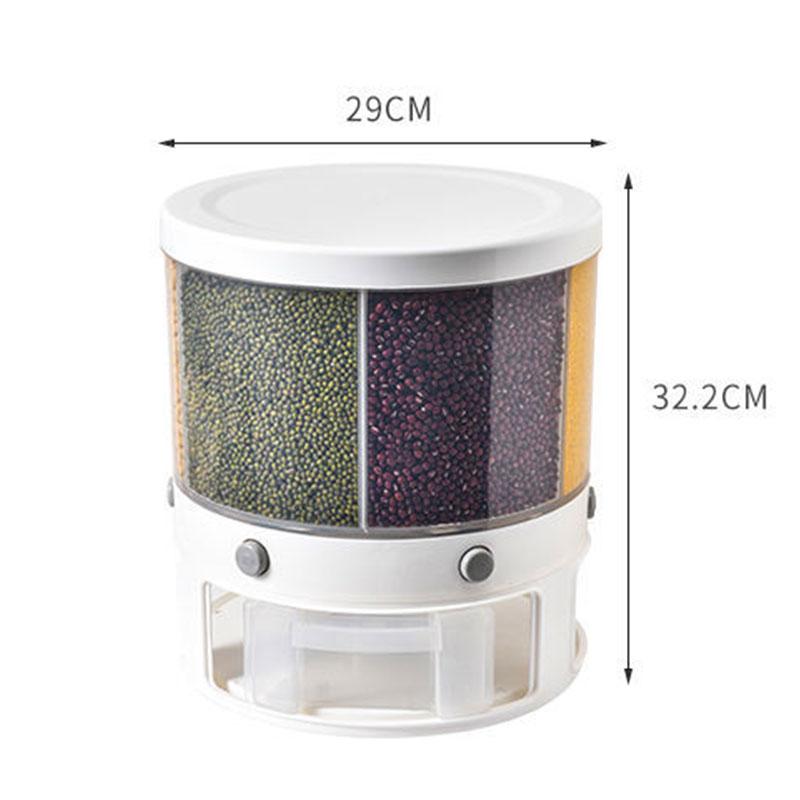 Резервуар для хранения зерна Ящик для хранения зерна Резервуар для хранения зерен Кухонная банка для хранения Герметичный резервуар для зерна Влагостойкий резервуар для хранения Банка для риса 6 решеток Хранение зерновых