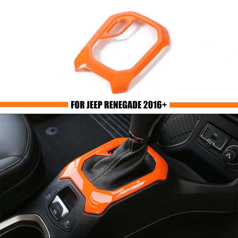 Car Center Console Shift Panel Cover Decoration ABS Plastic Orange For Jeep For RENEGADE 2016+ Auto Interior Accessories