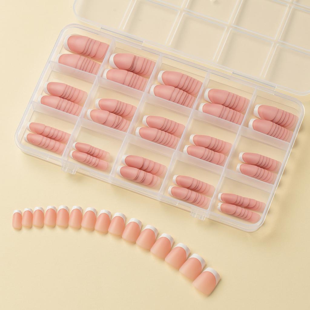 150 Pieces Diy Non-Marking Matte Nail Art Wearing Non-Marking White Classic Work In Progress French Fake Nail Nail Piece