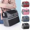 Insulated Lunch Bag Double Deck Lunch Tote Large Leakproof Expandable Lunch Box Reusable Tote Cooler Bag with Pocket for Work Picnic Outdoor