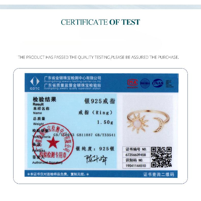 Opal Sun Moon Open Ring S925 Sterling Silver Gold Plated Sun Moon Ring Jewelry