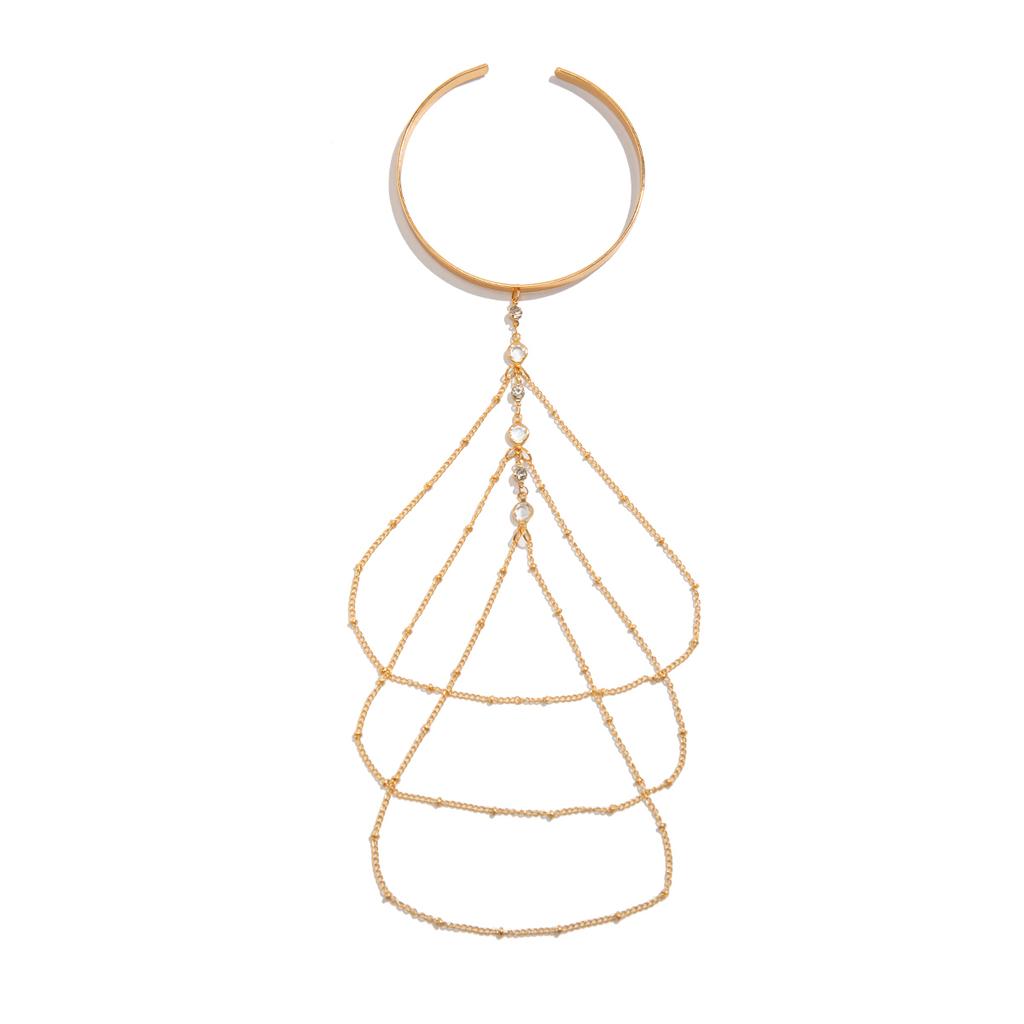 Ingemark 17 Styles Boho Crystal Pendant Cuff Open Bangles for Women Wed Bridal Goth Tassel Link Arm Bracelets Party Zircon Gift