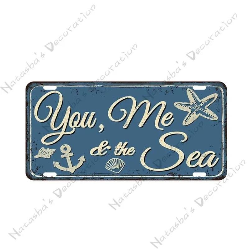 Beach Summer Surf License Plate, Metal Wall Decor 30x15cm