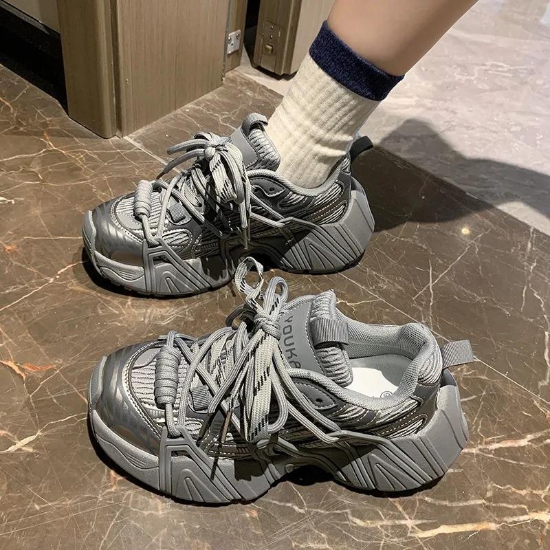 Модные женские туфли Petite 5 см с толстой подошвой, дышащие, повседневные, универсальные, спортивная обувь, новая коллекция весна-осень, дизайн бисквитного торта