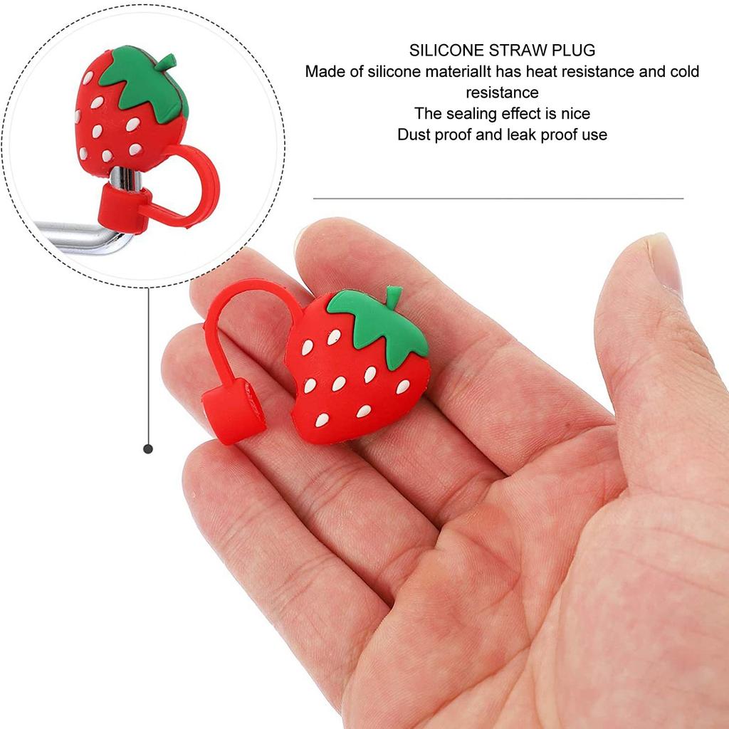 6 PCS Silicone Straw Plug Dustproof Sealed Reusable Silicone Drinking Straw Cap for Party