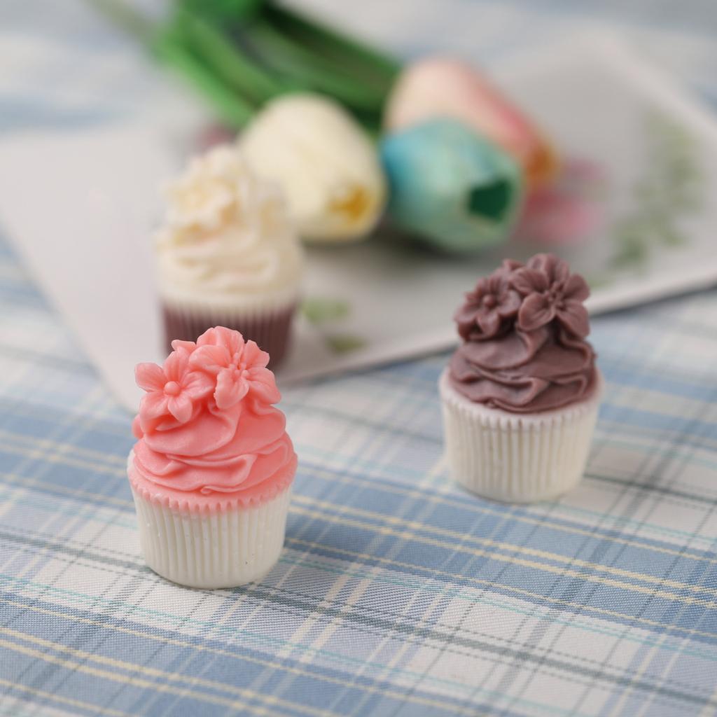 Cupcake Candle Mold Affodil Texture Design Epoxy Resin Casting Silicone Mold for DIY Candle Soap Plaster Cake Home Decor