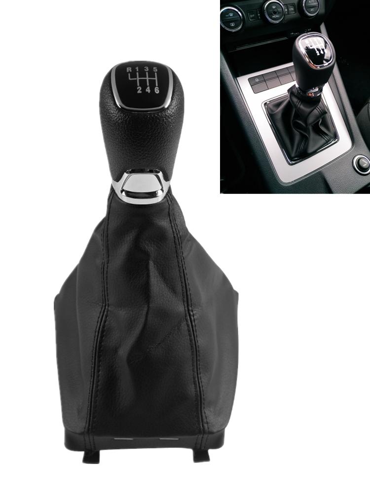 Gear Stick Shift Knob Leather Gaiter Boot Cover Collar Car Replacement Accessories For Skoda Octavia A7 MK3 2014-2017