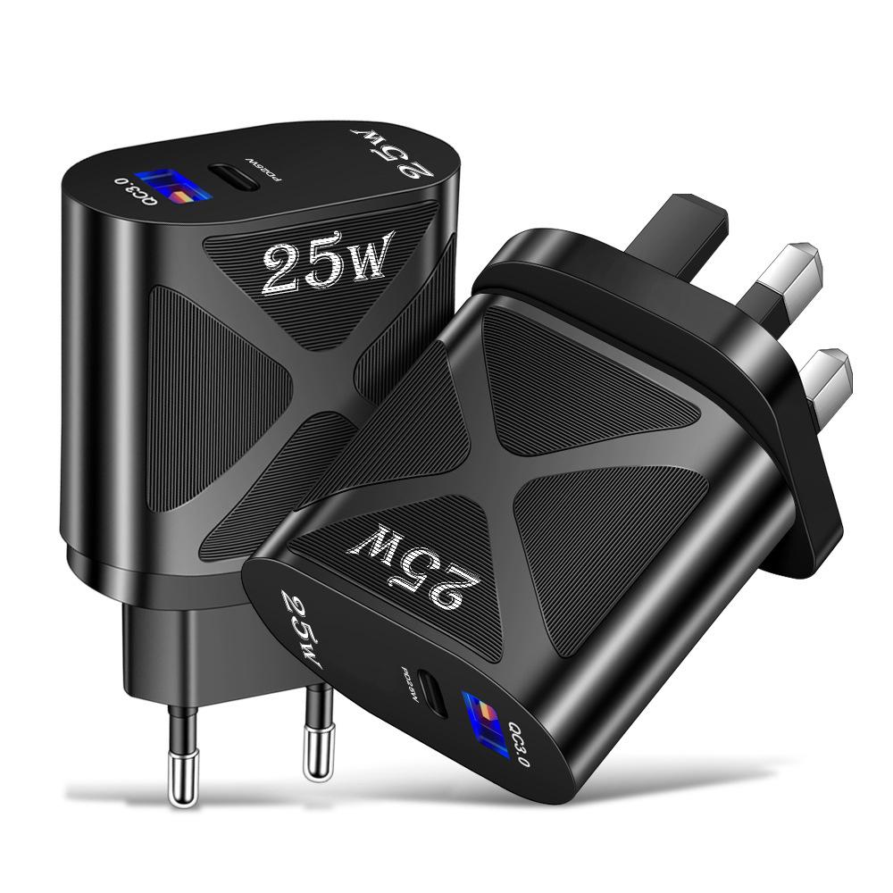 USB-адаптер питания для путешествий 5 В / 9 В / 12 В со спецификациями для США / ЕС / Великобритании, быстрая зарядка PD25 Вт и QC3.0