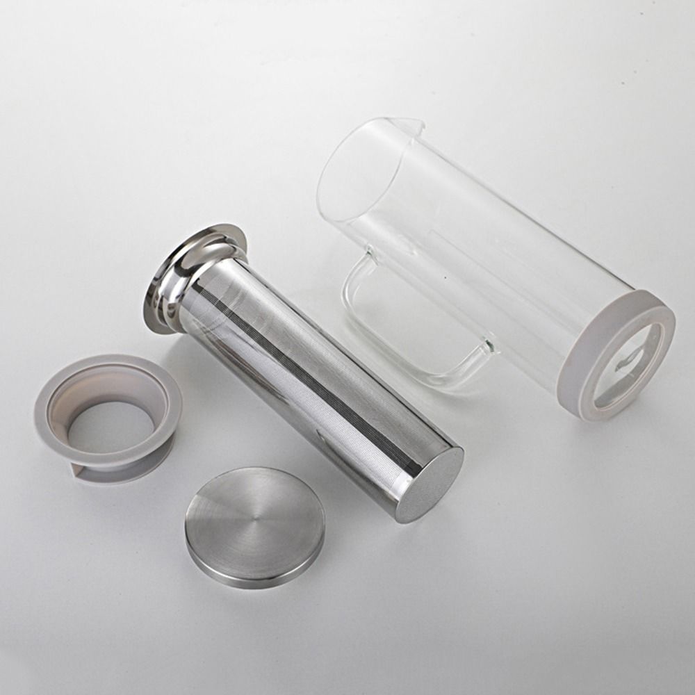 Fine Mesh Steel Infuser Iced Tea Maker Airtight Lid Fruit Pitcher Cold Brew Coffee Maker Juice