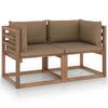 Day and Night - Day and Night 2-seater Pallet Garden Sofa with Taupe Cushions
