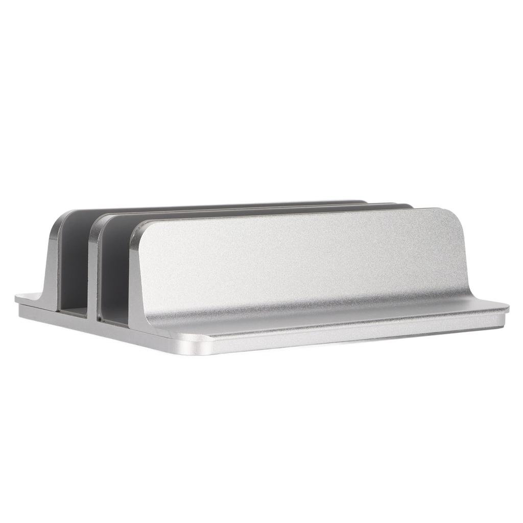 Laptop Holder Vertical 2 Slots Aluminum Alloy Adjustable Laptop Stand for Home Office Desktop Tablet Notebook