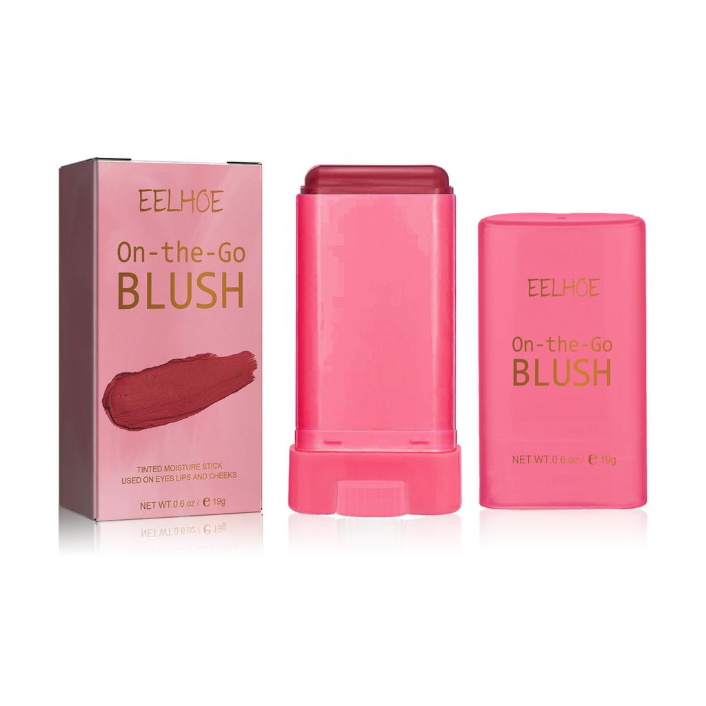 EELHOE Cheek Blush Facial Nourishing Blush Gel Cream Waterproof Multi Purpose Eyes Lips Makeup Blush Stick Waterproof Facial Blush Stick Cheek Rouge