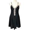 Sexy sleepwear with bra pads, summer ice silk 1011 new lace camisole nightdress, European and American style, suitable for outdoor wear