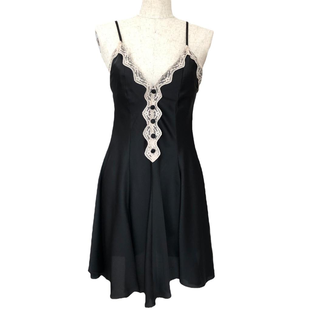 Sexy sleepwear with bra pads, summer ice silk 1011 new lace camisole nightdress, European and American style, suitable for outdoor wear