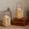 Woven Lantern,Paper Rope Tea Light Candle Holder Handcraft Rustic Hanging for Tabletop Outdoor Home