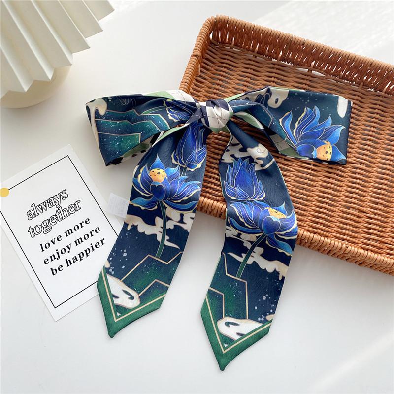 Thin Narrow Long Scarf Spring Autumn Bag Waist Belt Ribbon Hair Tie Scrunchies Headband Scarves Neck Wraps Neckerchief Headscarf