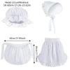 Lace Trim Half Apron White Lolita Bonnet Hat Simple Maid Apron Hat Set  Man Woman