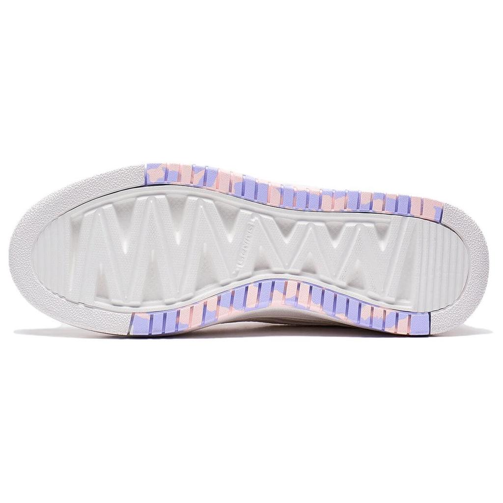 Li Ning Floating Light Non-Slip Wear-Resistant Low-Top Skate Shoes Women Skate Shoes White Purple Pink AGCT142-4