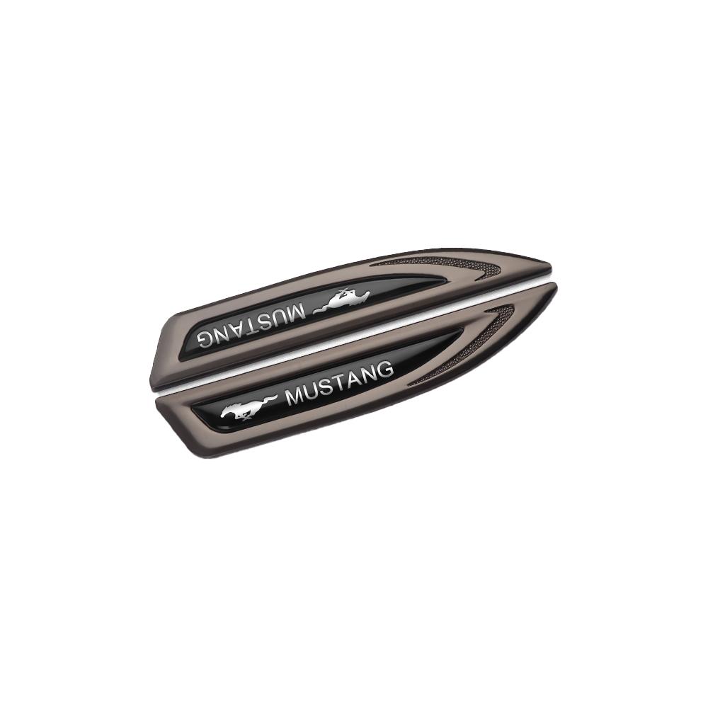 2pcs Metal Car Side Fender Emblem Badge Sticker Decal For Mustang Ford Fiesta Focus Kuga Mondeo Ranger Mk4 Explorer Fusion Mk3