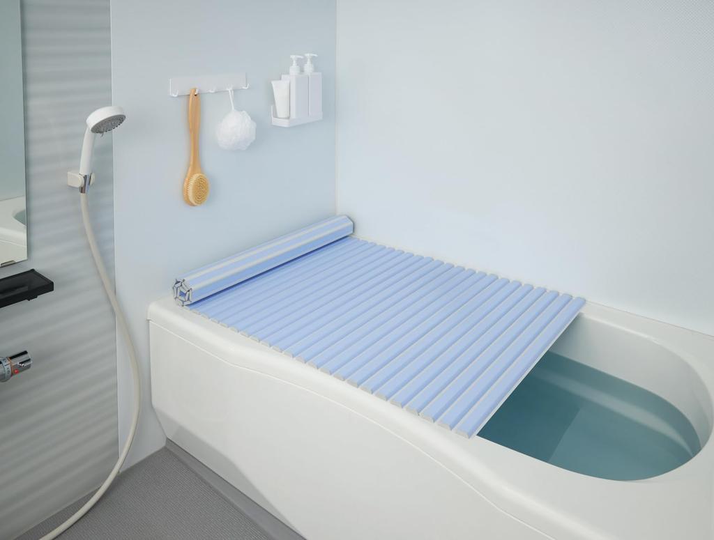 Легкая крышка для ванны в стиле жалюзи Mie Sangyo, размер изделия (Прибл.) 75 x 142.5 см, Синий, Устойчивый к плесени, Сделано в Японии